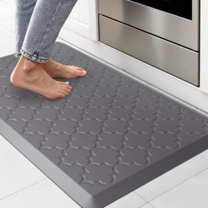Galmaxs7 Anti-Fatigue Kitchen Mat, Ergonomic Memory Foam Floor Rug for Standing Comfort (Gray, 17 in x 29 in) aqzqd
